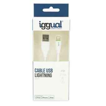 Kabel Lightning iggual IGG316955 1 m Vit