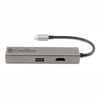 USB-HUB CoolBox Hub miniDOCK4 USB-C Grå
