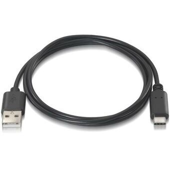 USB A till USB C Kabel Aisens A107-0050 Svart 50 cm