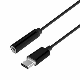 Adapter USB Aisens Conversor USB-C a audio estilo Apple, USB-C/M-Jack 3.5/H, Negro, 15 cm