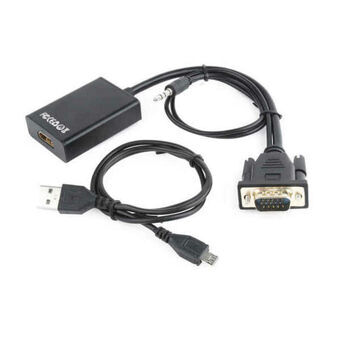 VGA till HDMI med Audio Adapter GEMBIRD A-VGA-HDMI-01 Svart
