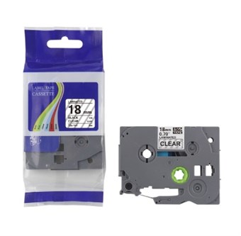 Brother-kompatibel TZc-141 - Svart text på transparent tejp 18 mm x 8 m