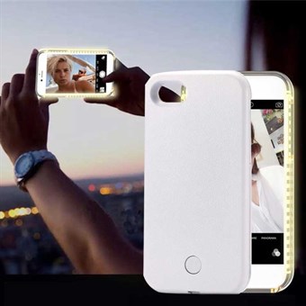 Selfie-fodral med LED-ljus för iPhone 6 Plus / iPhone 6s Plus - Vit