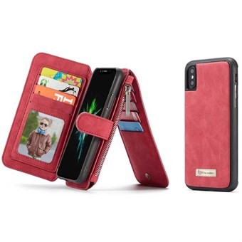 CaseMe Flip Wallet för iPhone X / iPhone Xs - Röd