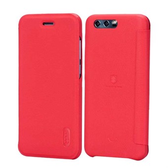 Lenuo Style Flip Case i Imitation Leather för Huawei Honor 9 - Röd