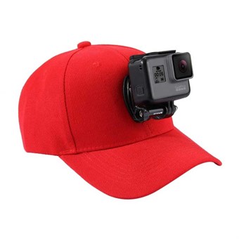 PULUZ® basebollkeps med fäste för GoPro - Röd