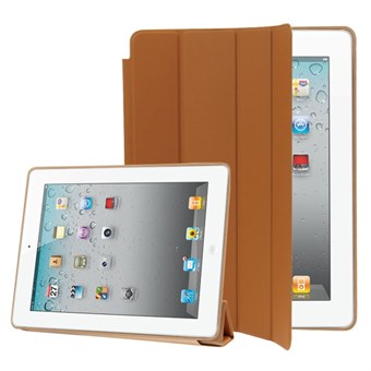 Elegant Smart Cover Sleep / Wake-up för iPad 2 / iPad 3 / iPad 4 - Brun