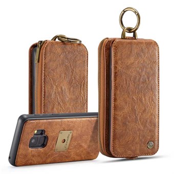 CaseMe Premium Läderplånbok med magnetfodral till Samsung Galaxy S9 - Brun