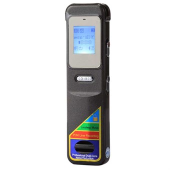 Enkel 8 GB diktafon med LCD-skärm och för SD-kort