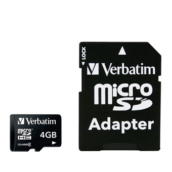 Verbatim 4 GB microSDHC klass 10 m / adapter