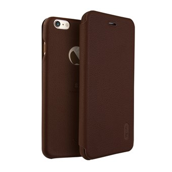 Lenuo Art Flip Case i PU läder och plast för iPhone 7 Plus / iPhone 8 Plus - Brun