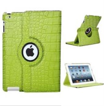 Crocodile Rotating Case för iPad 2/3/4 (grön)