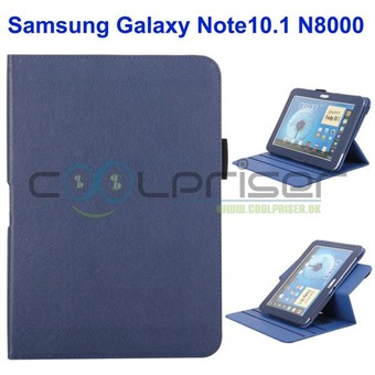 360 roterande läderfodral - Galaxy Note 10.1 (mörkblå)