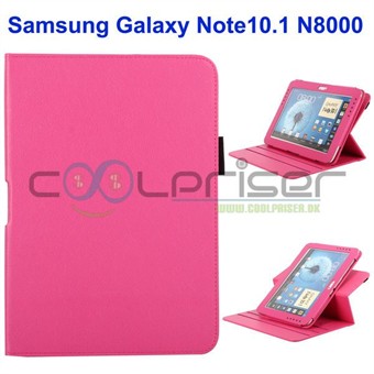 360 roterande läderfodral - Galaxy Note 10.1 (rosa)