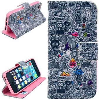 Stand Card Plånboksfodral iPhone 5 / iPhone 5S / iPhone SE 2013 - Art