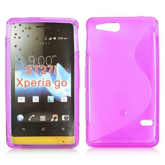 S-Line silikonskydd - Xperia Go (rosa)