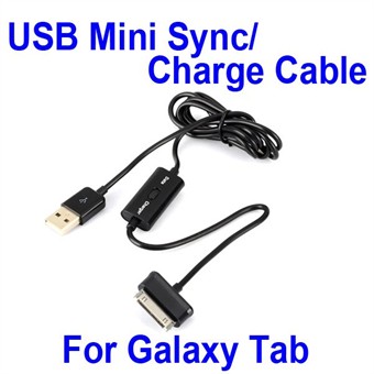 2in1 USB Sync / Laddarkabel för Galaxy Tab