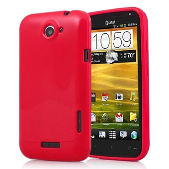 HTC ONE X - Silikonskydd (röd)