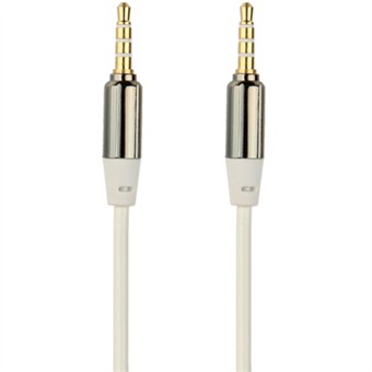 Tvinnad 3,5 mm Audio AUX-kabel 15 cm - 150 cm - Vit