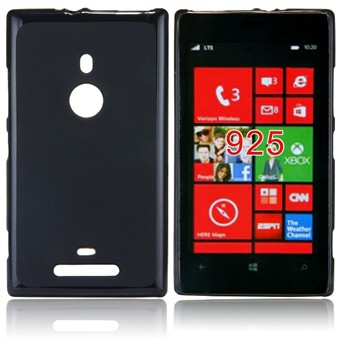 Hårt silikonskydd - Nokia 925 (svart)