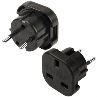 UK to DK Converter / Adapter - Svart