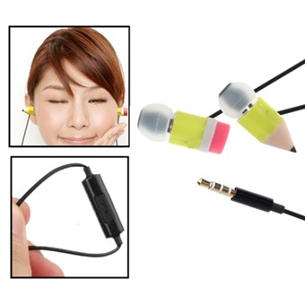 Magic Pencil-hörlurar med mikrofon (gul)