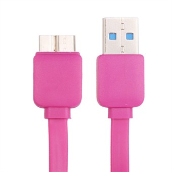 Flat USB 3.0 Charge / Sync-kabel 1M (Magenta)