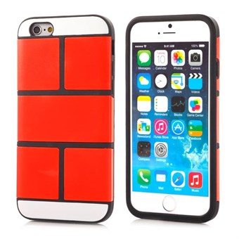 Brick square silikonskal till iPhone 5 / iPhone 5S / iPhone SE 2013 - Röd orange