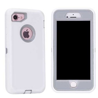 Täck alla plast- / silikonskydd för iPhone 7 / iPhone 8 - Vitgrå