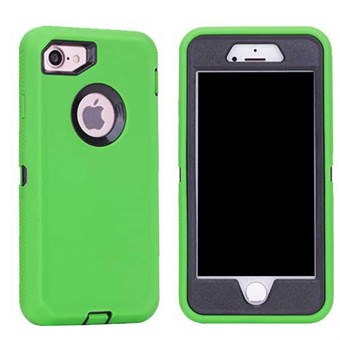 Täck alla plast- / silikonskydd för iPhone 7 / iPhone 8 - Grön / svart