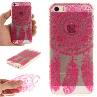 Modern art silikonskal till iPhone 5 / iPhone 5S / iPhone SE 2013 - Rosa dekoration