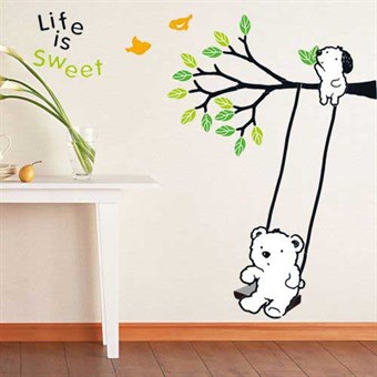 TipTop Wallstickers Black Tree and Butterfly