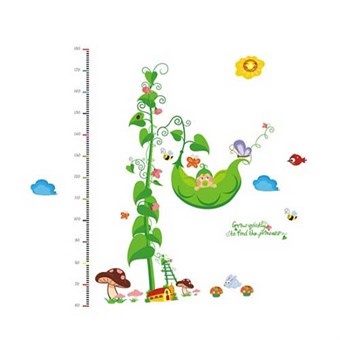 TipTop väggklistermärke dekal klistermärke med gröna bönor & cirrus 60x90 cm