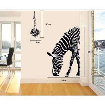 TipTop Väggklistermärken Sovrumsväggkonst Zebra