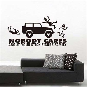 TipTop Väggklistermärken Funny Noboby Case Car Cartoon Design