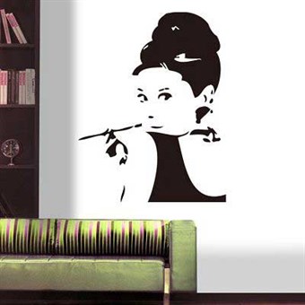 TipTop väggdekaler Elegant Audrey Hepburn mönster väggmålning