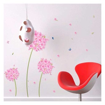 TipTop Wallstickers Pink Maskros Transparent