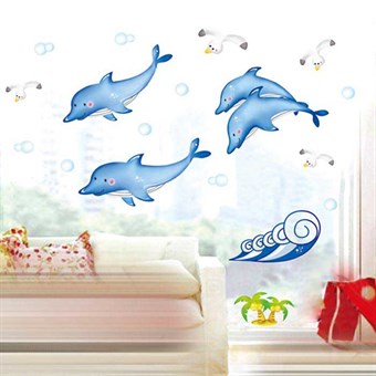 TipTop väggklistermärken Söta tecknade delfindjurdesign 