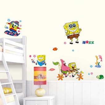 TipTop väggklistermärken Söt Spongebob Fyrkant tecknat mönster 