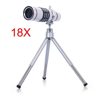 18x optiskt zoomteleskop m / stativ för smartphone och kamera