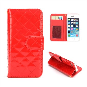 Klassiskt plånboksfodral - iPhone 5 / iPhone 5S / iPhone SE 2013 (röd)
