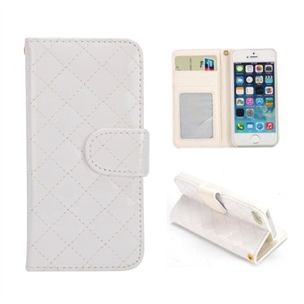 Klassiskt plånboksfodral - iPhone 5 / iPhone 5S / iPhone SE 2013 (vit)