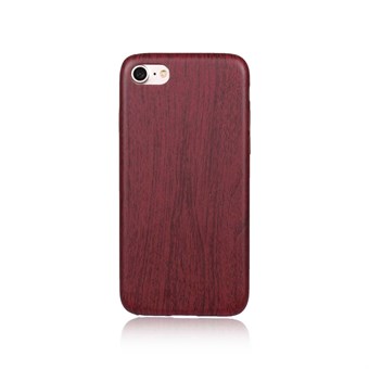 Läder Look Silikon Skal till iPhone 7 / iPhone 8 - Bordeaux