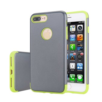 Hard Box Cover för iPhone 7 Plus / iPhone 8 Plus - Grå / Grön