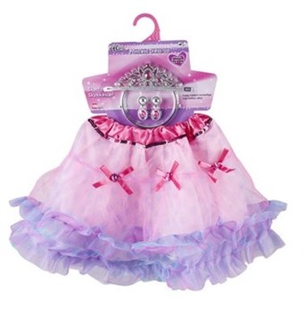 Kjol och smycken set rosa