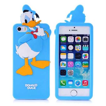 3D Silikon Kalle Anka Cover - iPhone 5 / iPhone 5S / iPhone SE 2013