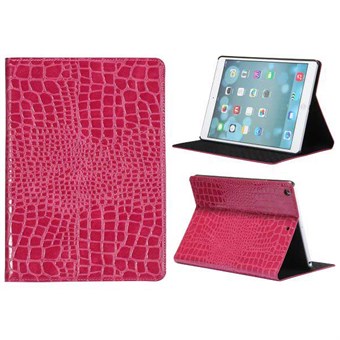 Crocodile iPad Air 1 läderfodral (magenta)