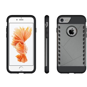 Exklusivt skydd för silikon / plast för iPhone 7 / iPhone 8 - Grå