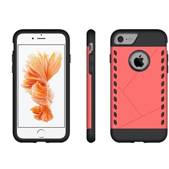 Exklusivt skydd för silikon / plast för iPhone 7 / iPhone 8 - Röd