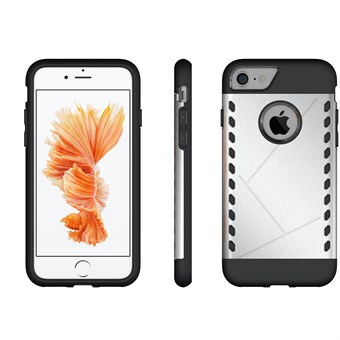 Exklusivt silikon / plastfodral för iPhone 7 / iPhone 8 - silver